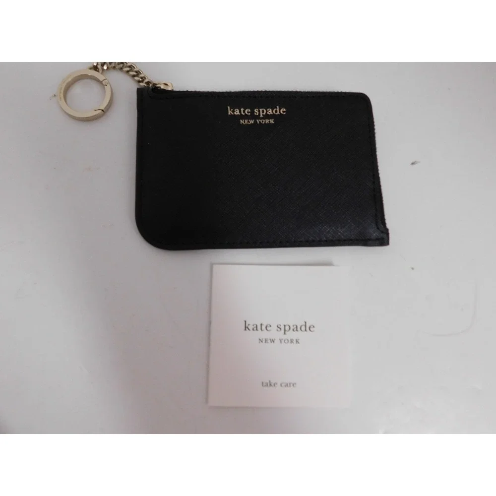 NEW KATE SPADE LAUREL WAY BITSY CARD CASE COIN PURSE KEY FOB POUCH WALLET‎ BLACK